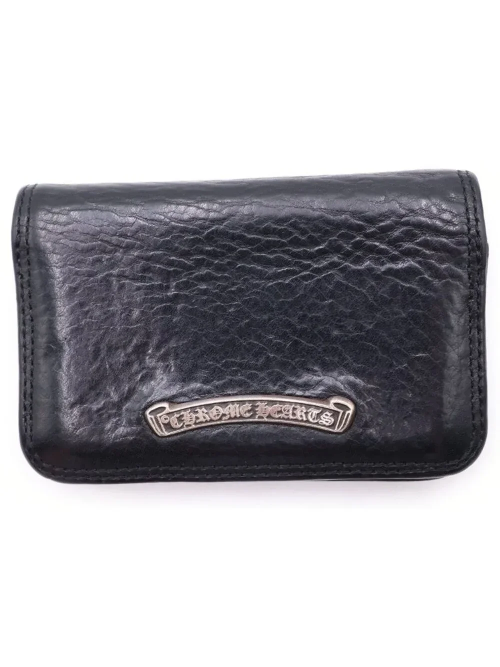 Chrome Hearts Crd Arch Logo Pocket Leather Card Slot Black